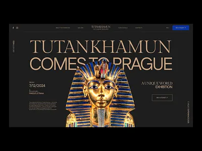 Tutankhamun Exhibitoin website concept egypt hero section typography web design