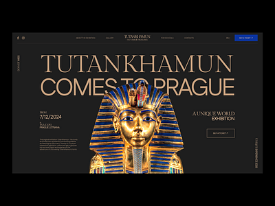 Tutankhamun Exhibitoin website concept egypt hero section typography web design