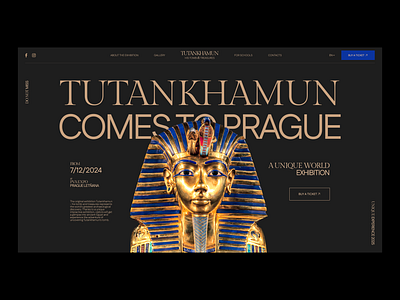 Tutankhamun Exhibitoin website concept egypt hero section typography web design