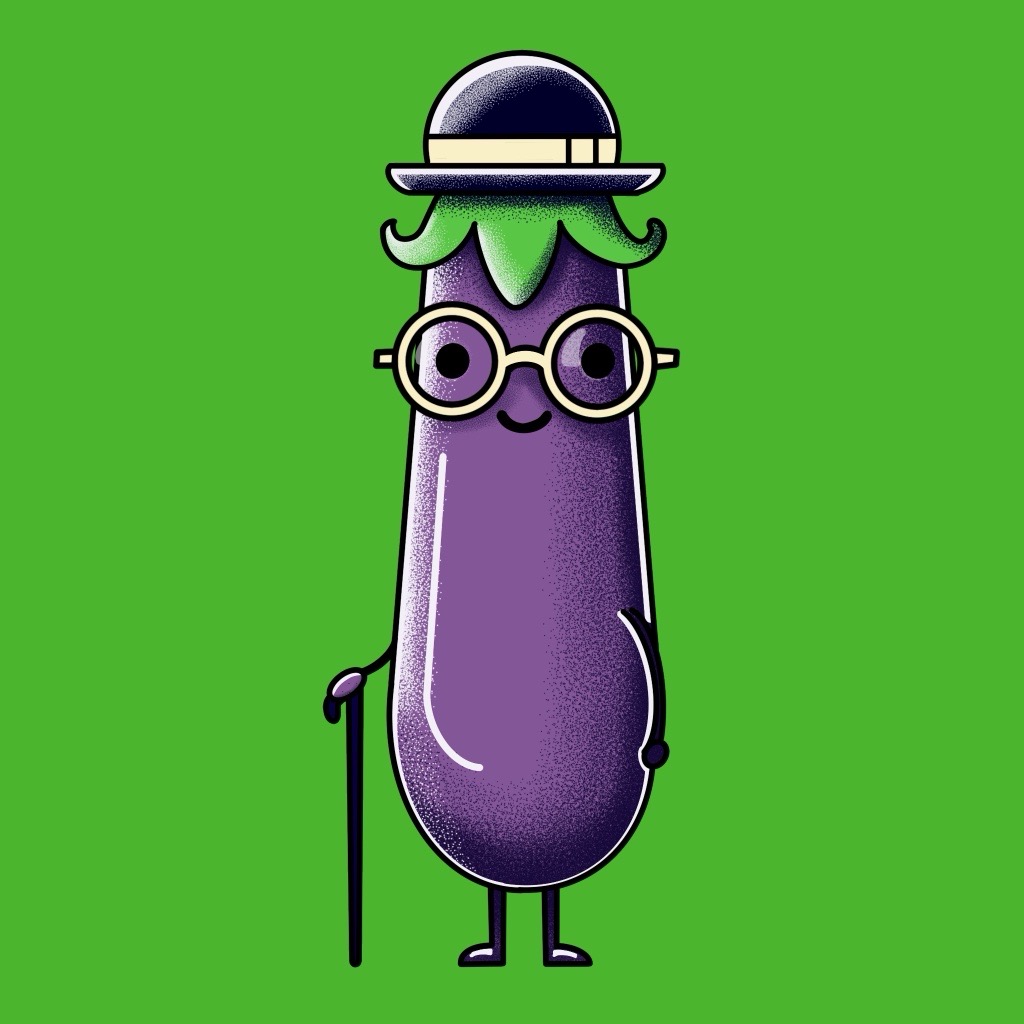 ✨🍆 Sir E.G. Plant 🍆✨ amateur cartoon character creation characterillustration digital art digital illustration illustration minimal