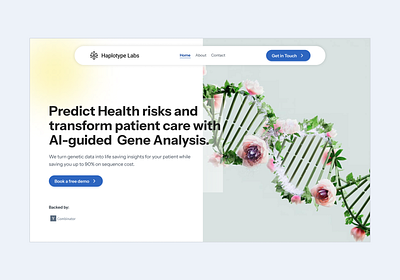 Haplotype Lab Landing page redesign ai design diagnosis lab landing page medtech ui ux