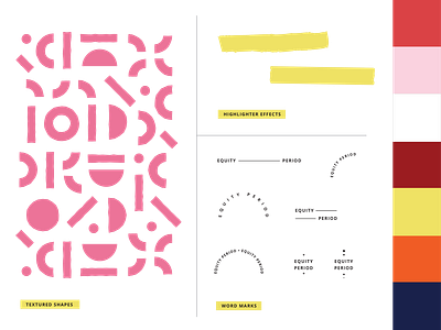 Brand Elements // Equity Period art director brand design brand elements branding color palette designer freelancer graphic design identity design illustration kansas city designer organic shapes typographic elements typography