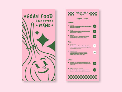 Vegan Menu branding design graphic design illustration logo menu menu card vector