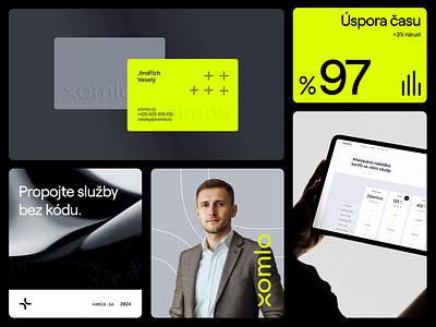 Xomlo.io black branding clean design logo ui ux webdesign white