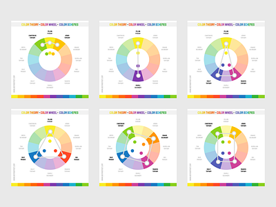 Color Theory - Color Wheel - Color schemes analogous art branding color color wheel color wheels design graphic design illustration monochromatic shot svg tetradic trending triadic typography ui uiux ux vector