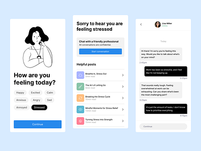 Concept design for a mental health app app appdesign casestudy design figma ui uidesign uxdesign