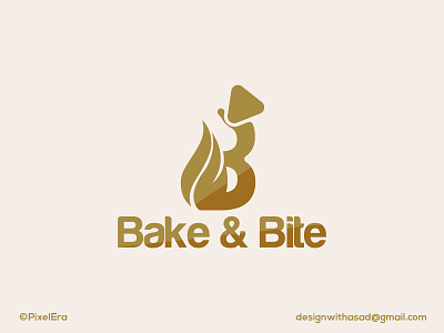 Bake & Bite Fast Food Restaurant Logo Design brand identity branding graphic design logo monogram monogram logo pixel era