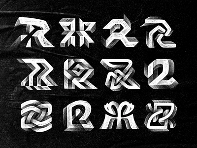 Dual R — R + 2, interlaced 3D shapes & dragons 2 3d animation depth dimension double dragon dual effects escher fx geometric geometry illustration logo logodesign logotype r tecnology two