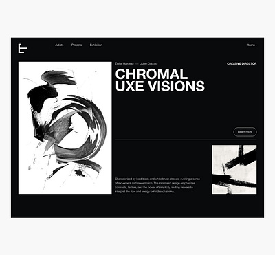 Art Exhibit Website UI: Chromal Uxe Visions art branding design minimal design ui ui design ui ux ux website website design