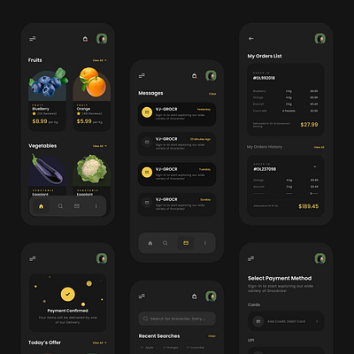 Grocery App🥦Design animation graphic design motion graphics ui