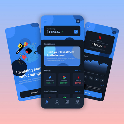 Investment App that I made in Figma. Please Like, and Share🤙 animation graphic design motion graphics ui