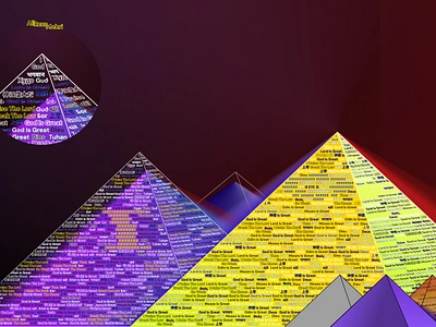 Pyramids of Giza In Surreal Illustration of Gods allah design giza glass gods graphic design inspo jesus logo odin pyramid surreal vector zeus худо الله خدا भगवान 上帝 神様