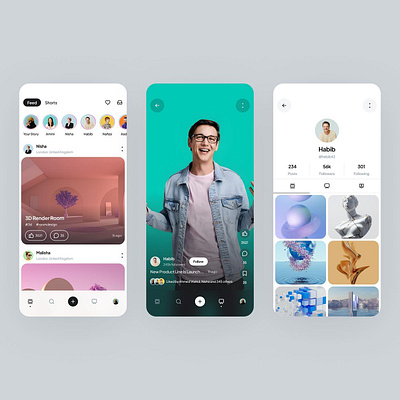 Social App animation graphic design motion graphics ui