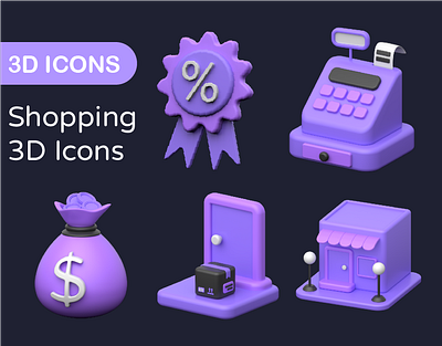 Shopping 3D Icons 3d graphic design shopping