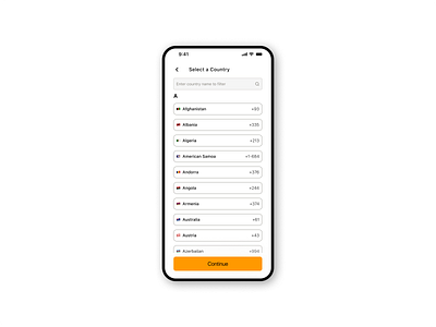 90 Days UI Challenge - #20 | A Dropdown List with Country Codes app app design design figma list mobile app product card product design typography ui