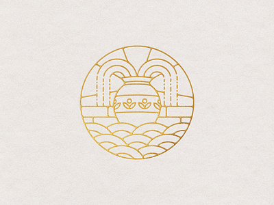 TEAM Restoration - Logomark for Christian Counseling Center branding christian clay counseling design fountain gold gold foil icon illustration jar logo minimal waves