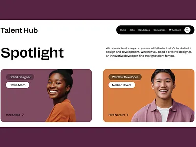 Talent Hub Mock Up figma ui ux web design