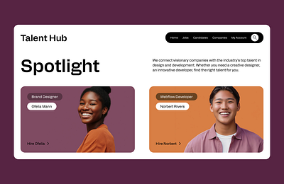 Talent Hub Mock Up figma ui ux web design