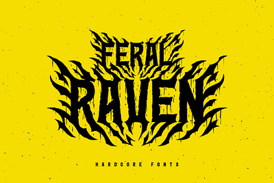 Feral Raven — Hardcore Font aggressive alphabet angry branding design fan fanatic feral font grunge heavy illustration lettering metal print raven type typeface typography