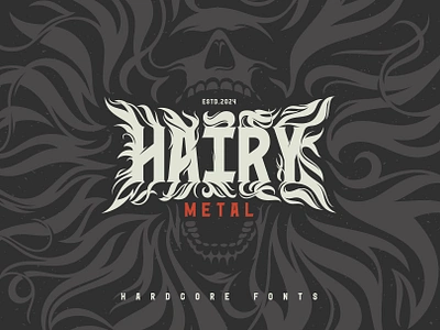 Hairy Metal — Hardcore Font alphabet branding design djent font hairy hard heavy illustration lettering metal music print rock skull type typeface typography