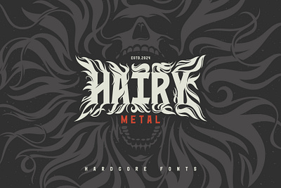 Hairy Metal — Hardcore Font alphabet branding design djent font hairy hard heavy illustration lettering metal music print rock skull type typeface typography