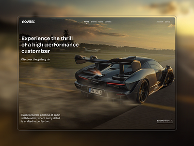 Novitec hero section redesign cars cta editorial graphic design hero section landing page mclaren navbar product redesign senna supercar swiss design ui ux website