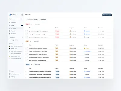 Project Management Platform app design dashboard design project management ui uiux ux web web app web design
