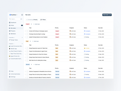 Project Management Platform app design dashboard design project management ui uiux ux web web app web design