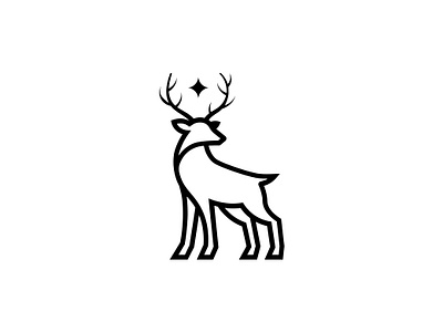 Deer star logo design animal creative deer forest logo logo designer minimal modern nature shine star