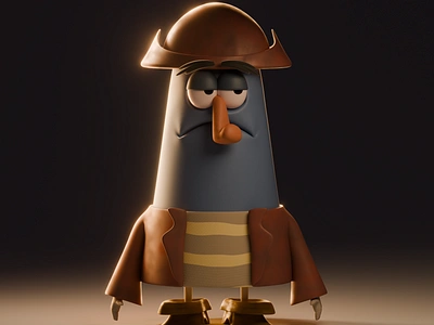 Captain K'nuckles 3d 3dart blender captain knuckles character flapjack illustration noai stylized