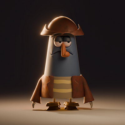 Captain K'nuckles 3d 3dart blender captain knuckles character flapjack illustration noai stylized