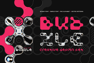 Bubzle — Creative Design Set 3d abstract alphabet branding design font geometric illustration lettering puzzle render round rounded smooth type typeface typography ui