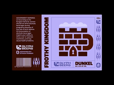 Glyph Beer #61 ale beer beer label castle dark ages dark beer door dunkel fantasy frothy hallway icon key logo medieval middle ages mug packaging root beer symbol