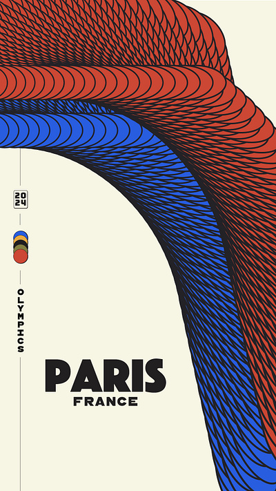 2024 Paris Olympics bauhaus eiffel tower illustration olympics sports