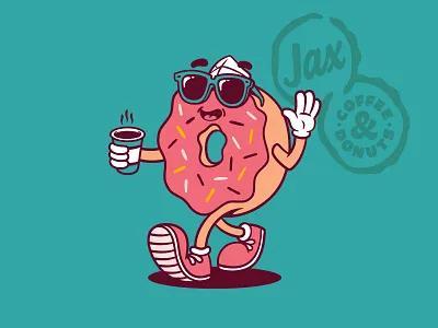 Jax Coffee & Donut Trail - Branding branding character design coffee design donut drawing florida graphic design illustration logo mascot type typography