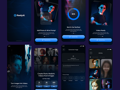 Reely Ai - App Design ai app design ai photo to video aiapp appdesign design illustration inspiration inspiration design memory app design mobileappdesign photo to video app ui uidesign uiux userinterface