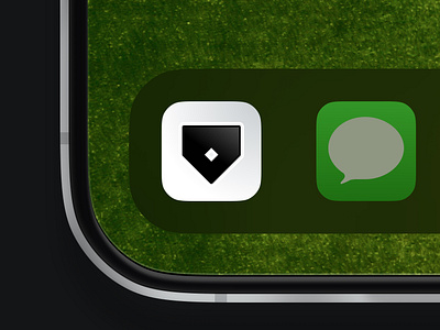 Home Plate Deals App Icon - Light Mode app baseball blur border deal depth detail dock field home icon ios iphone light mode plate stroke subtle turf ui