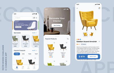 02/30 design challenge - E-commerce App design e commerce mobile ui