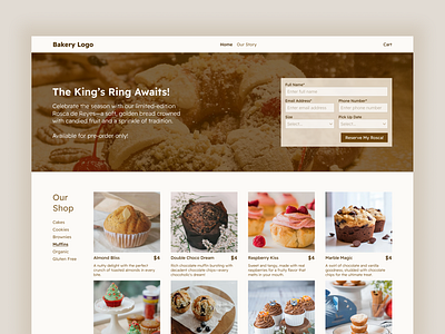 Bakery clean graphic design minimalist preorder ui ux design