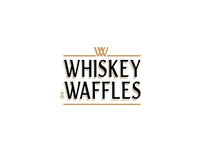 whiskey & waffles branding logo minimalist retro wordmark