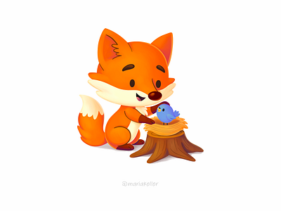 Kindness Counts bird cartoon character children cute design fox illustration kids kindness mexico procreate volpe zorro