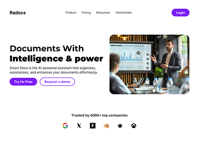 Doc organize and summarize AI landing page design figma landing page ui ux web website website design