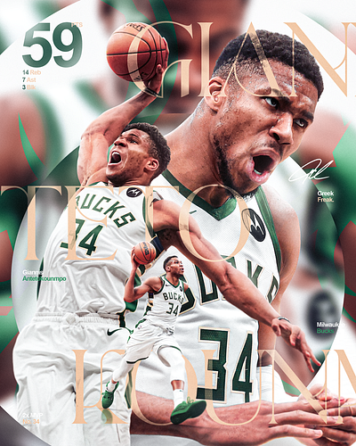 Giannis Antetokounmpo 59 Points basketball gfx giannis antetokounmpo graphic design milwaukee bucks nba sports design