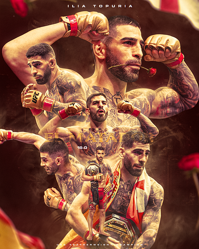 Ilia Topuria UFC Featherweight Champ champion gfx graphic design ilia topuria mma sports design ufc