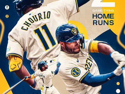 Jackson Chourio Clutch 2 Game-Tying HRs baseball gfx graphic design jackson chourio milwaukee brewers mlb sports design