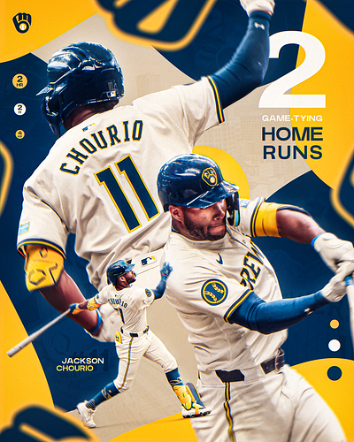 Jackson Chourio Clutch 2 Game-Tying HRs baseball gfx graphic design jackson chourio milwaukee brewers mlb sports design