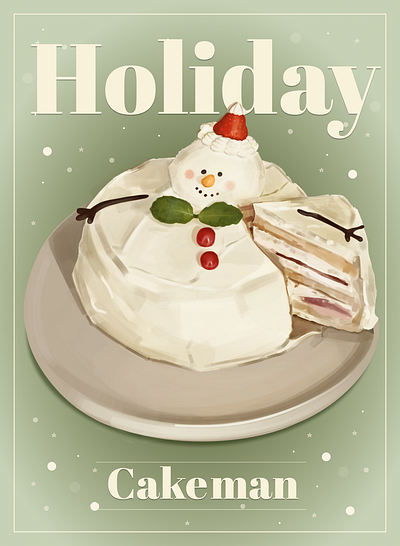 Holiday Cakeman poster art christmas design graphic design illustration poster