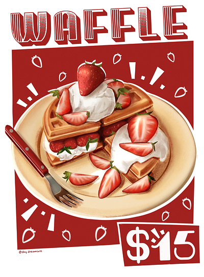 Waffle Poster Illustration art design food graphic design illustration poster