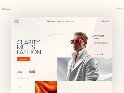 Glasses Pro Website Design UI/UX Design | Figma Design awsmd design designbite figma figma design glass glasses website halo lab landing page design minimal website modern website ui ui design uiux design ux ux design web design website website layout website layout design