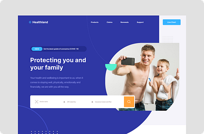 Home Screen For a Health Website branding figma illustration ui w